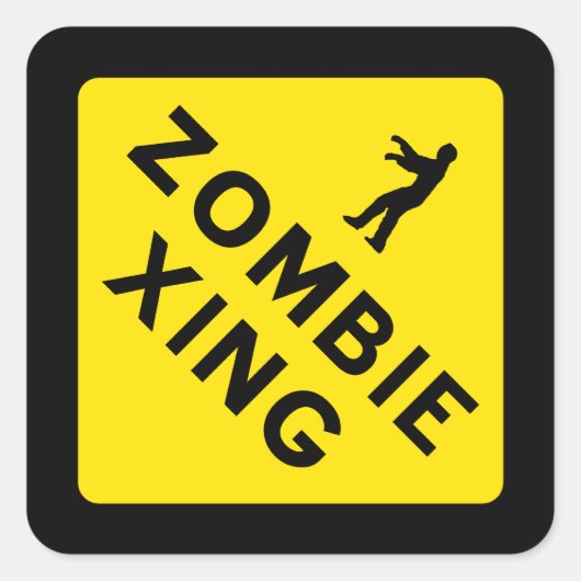 Zombie Crossing Sticker (Voorkant)