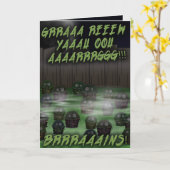 Zombie Cupcake Verjaardag #4 Kaart (Gele Bloem)