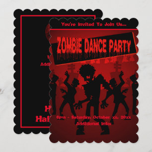 Zombie Dance Party Black & Oranje Kaart