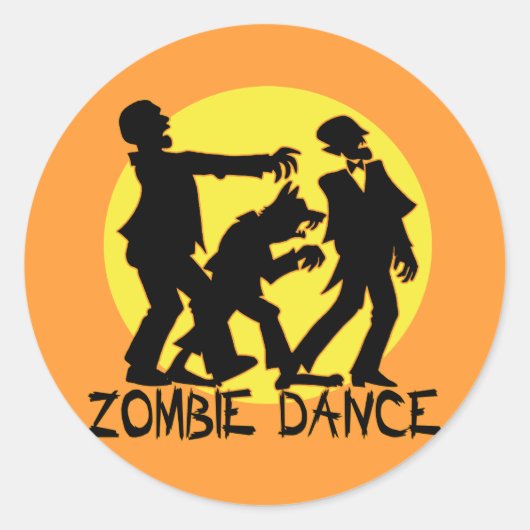 Zombie Dance Stickers/Envelope Seals Ronde Sticker (Voorkant)