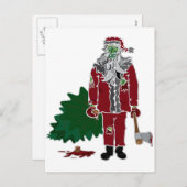 Zombie de Kerstman Feestdagenkaart (Voorkant / Achterkant)