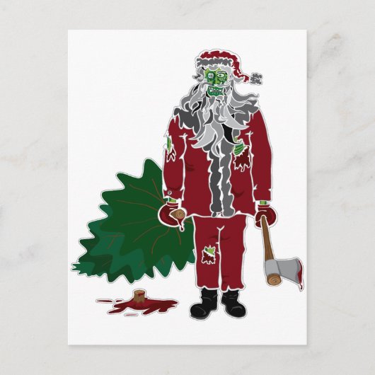 Zombie de Kerstman Feestdagenkaart (Voorkant)