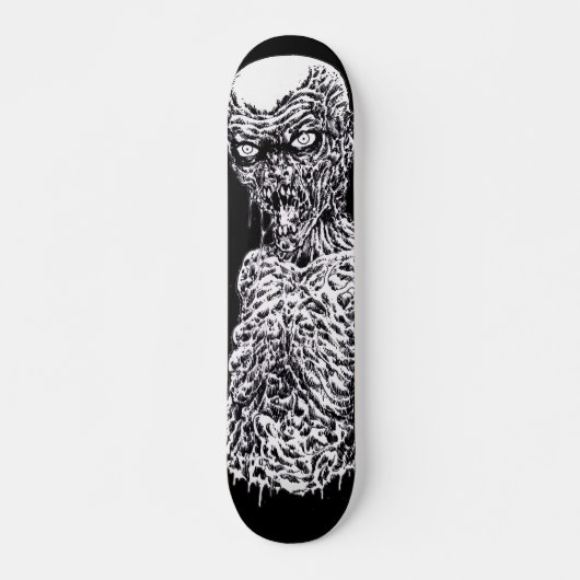 Zombie Death Metal Black and White Art Deck Skateboard (Voorkant)