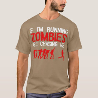 Zombie die design voor mannen Halloween Funn runt T-shirt