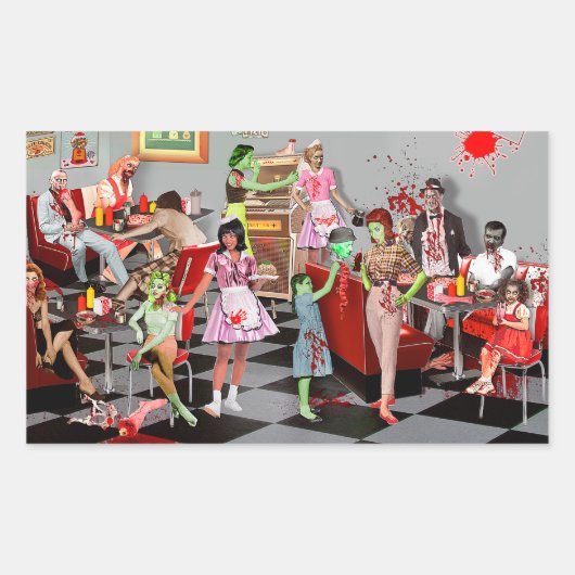 Zombie Diner Rechthoekige Sticker (Voorkant)
