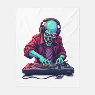 Zombie DJ � Muziekgestival Halloween T-shirt Fleece Deken