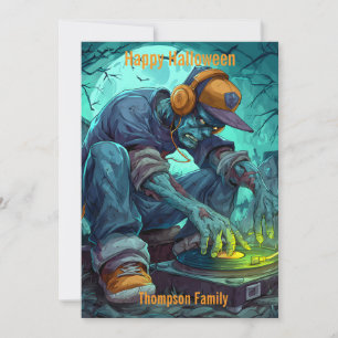 Zombie DJ Rave Halloween-feeststemming Kaart