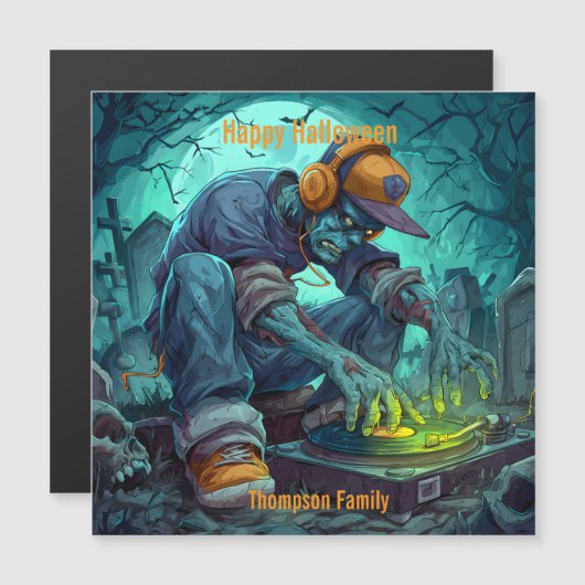 Zombie DJ Rave Halloween Party Vibes (Voorkant / Achterkant)