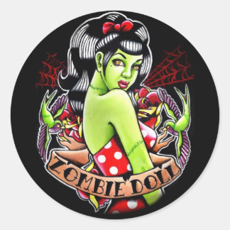 Zombie Doll door Carissa Roos Ronde Sticker