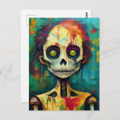 Zombie Doll with Yellow Eyes Briefkaart (Voorkant / Achterkant)