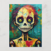 Zombie Doll with Yellow Eyes Briefkaart (Voorkant)