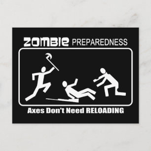 Zombie-draaiassen draaiende WHITE-ontwerp Briefkaart