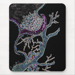 Zombie Dream Neon met vlinders in haar haar Muismat