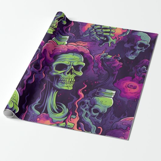 Zombie Drink hersenen Cadeaupapier (Uitgerold)
