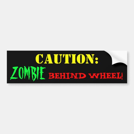 Zombie Driver Bumpersticker (Voorkant)