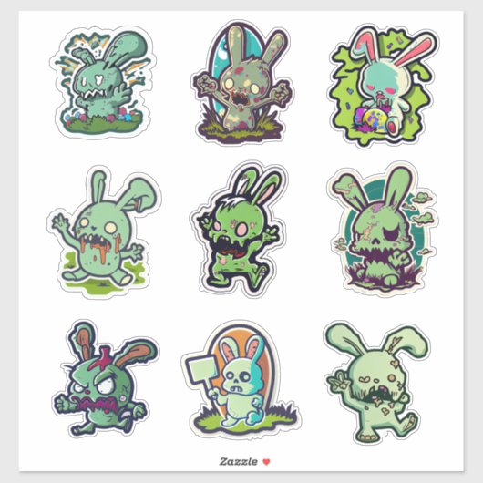 Zombie Easter Bunny Sticker (Vel)