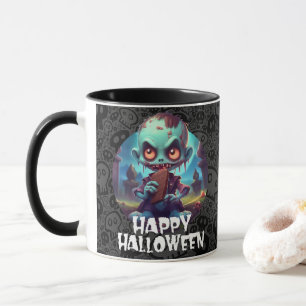 Zombie eet chocolade Fijne Halloween Mok