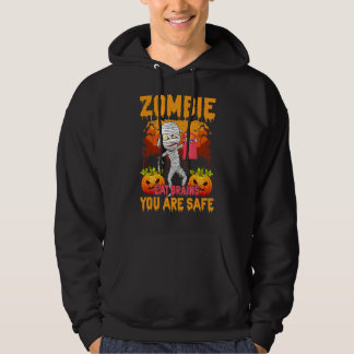 Zombie Eet Hersenen Je Bent Veilig Enge Pompoen Zo Hoodie