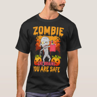Zombie Eet Hersenen Je Bent Veilig Enge Pompoen Zo T-shirt