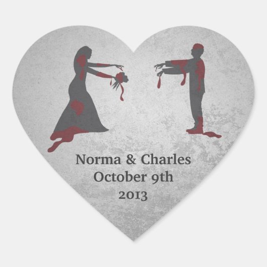 Zombie Enregistrer la date Mariage Stickers (Devant)