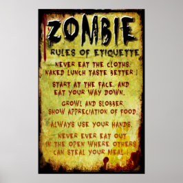 Zombie Etiquette Poster