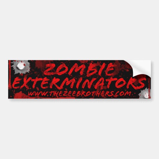 Zombie Exterminators Black Blood & Bullets Sticker (Voorkant)