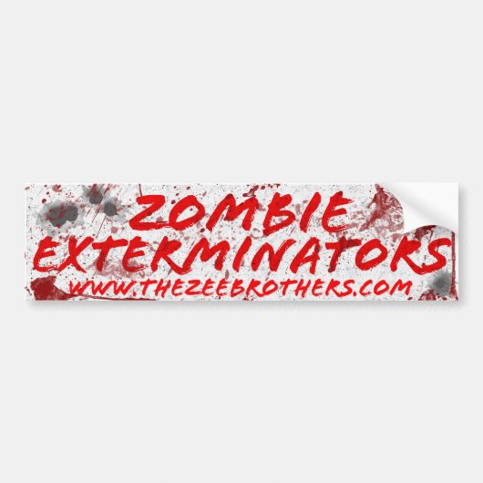 Zombie Exterminators White Blood & Bullets Sticker (Voorkant)