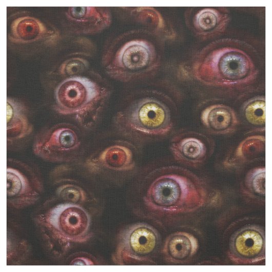 Zombie Eyeball Creepy Human Eye Pattern Stof (Swatch)