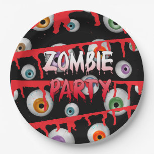 Zombie Eyeballen Apocalypse Halloween Party Papieren Bordje