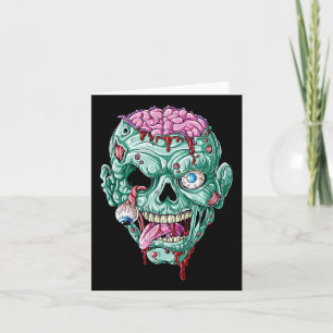 Zombie Face Brain Halloween Boys Mannen Women Girl Kaart