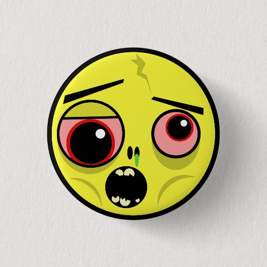Zombie Face Ronde Button 3,2 Cm (Voorkant)