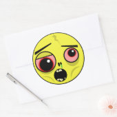 Zombie Face Ronde Sticker (Envelop)