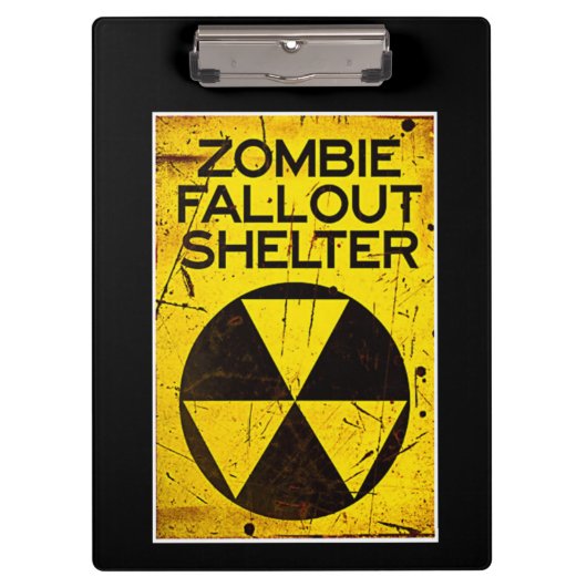 Zombie Fallout Shelter Walking Clipboard Klembord (Voorkant)