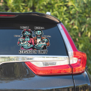 Zombie Familie met Twin Boys Grappig Halloween Sticker