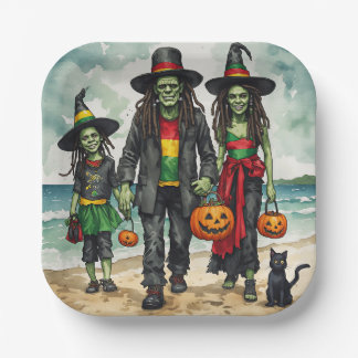 Zombie Familie Strand Halloween Bord