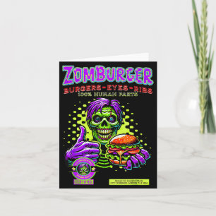 Zombie Fast Food Burger en Ribben Halloween Horror Kaart