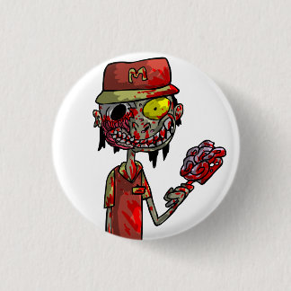 Zombie Fast Food Worker Ronde Button 3,2 Cm