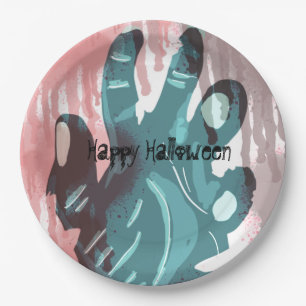 Zombie Feest Hand Spooky Bloody Halloween Kostuum Papieren Bordje
