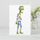 Zombie Feest Uitnodiging – Halloween Kaart (Staand voorkant)