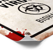 Zombie feestbord met bloed & biohazard poster (Hoek)