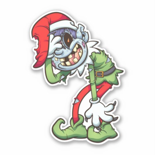 Zombie-Feestdagen - Elf Sticker (Voorkant)