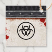 Zombie feestje roestig bedankjes labels (Achterkant)