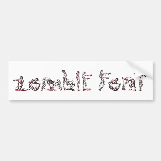 Zombie Font Bumpersticker (Voorkant)