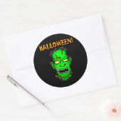 Zombie Frankenstein Ronde Sticker (Envelop)