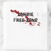 Zombie Free Zone Rechthoekige Sticker (Tas)