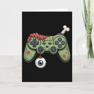 Zombie Gamer Controller Met Oogbal En Halloween G Kaart
