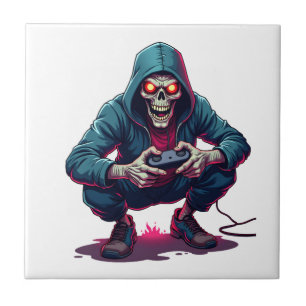 Zombie Gamer � Grappig Halloween Gaming Shirt Tegeltje