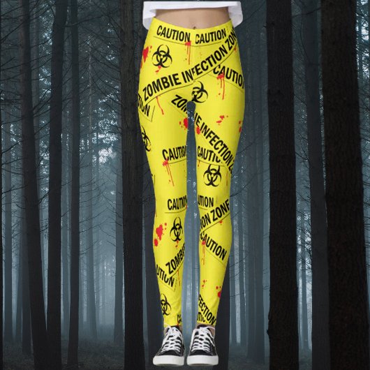 Zombie geïnfecteerde waarschuwing Bloed verstrooid Leggings
