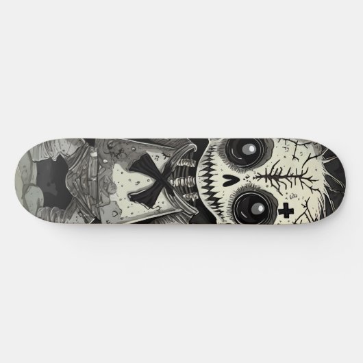 Zombie Geschenk Halloween Horror Kreuz Vodoo Skateboard (Horizontaal)