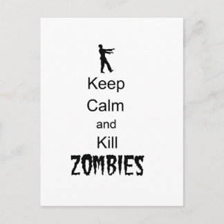 Zombie Gift Keep Calm en Kill Zombies Briefkaart